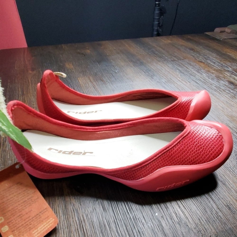 Rider red snake skin flat shoe 36